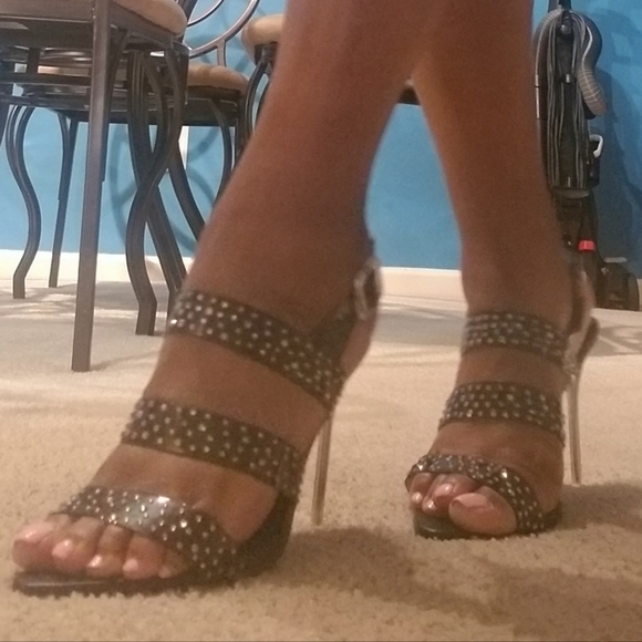 Bebe Strappy Rhinestone Heel - Picture 5 of 5